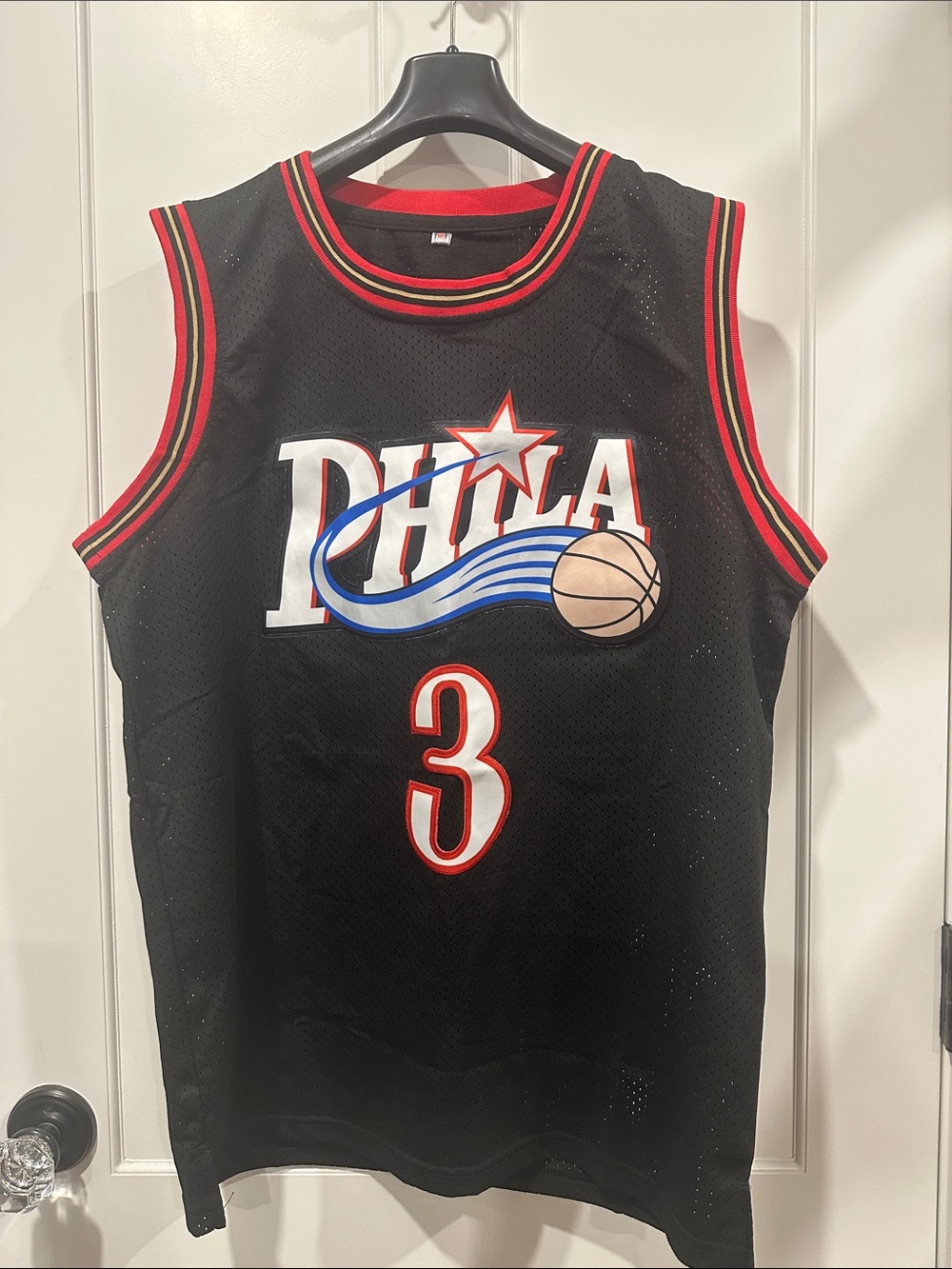 Philadelphia Basketball Jersey - Black with Red Trim (No Brand)